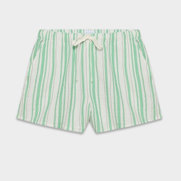 Little Moon Pants - Aritzia Little Moon Airplush Cotton™ Sail Short - Green and White - Size Medium